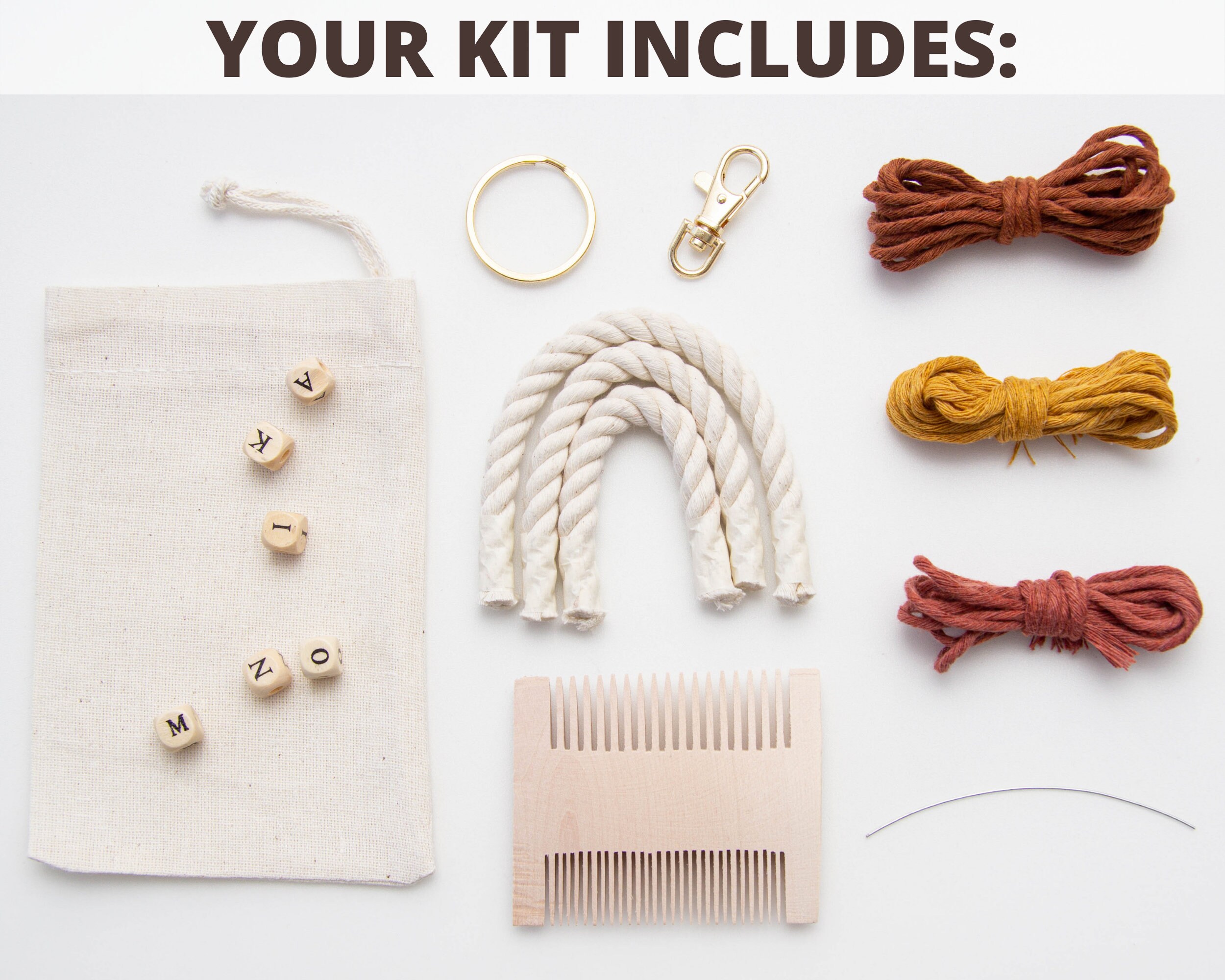 Macrame Keychain Kit Macrame Keychain Personalize DIY Etsy