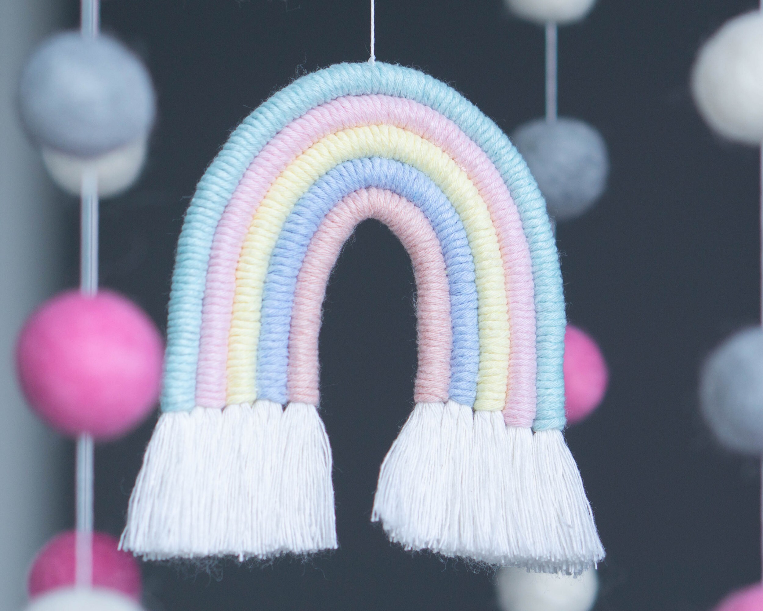 DIY Handwerk KIT Regenbogen Baby Mobile Makramee