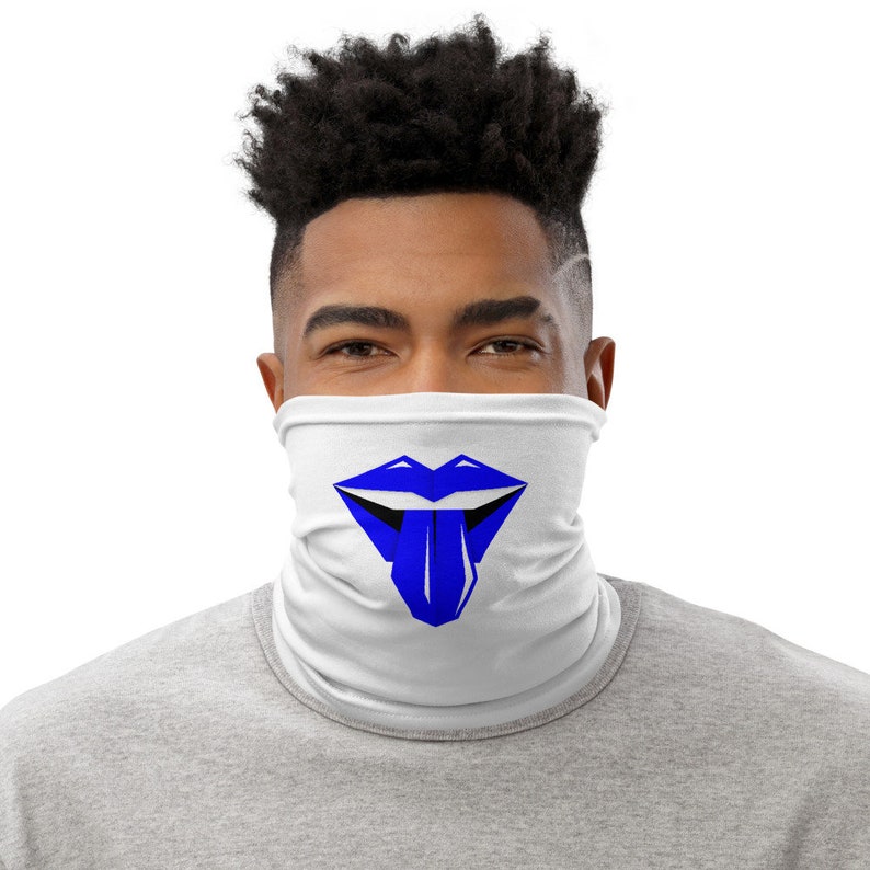 Protective White Face Mask Neck Gaiter with 9 COLOR of Tongue Etsy