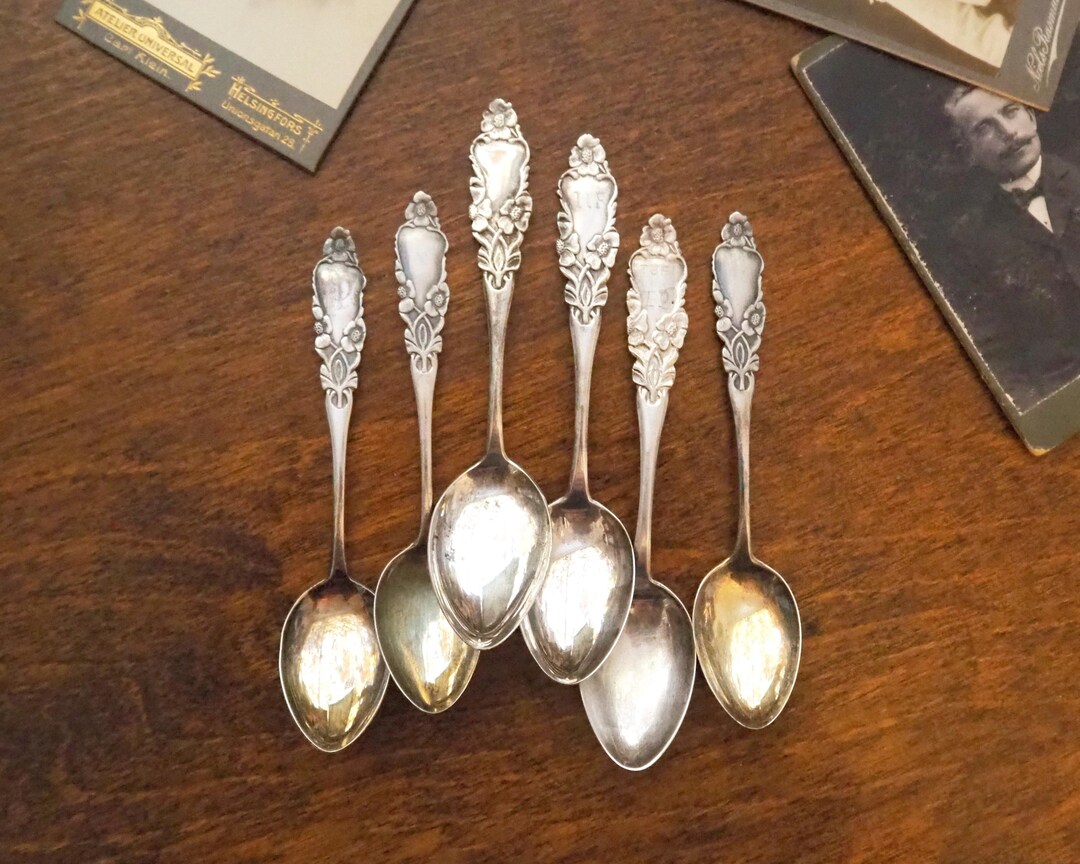 Vintage Spoon Set | Small Alpacca Silver Spoons | Mismatched Spoons ...