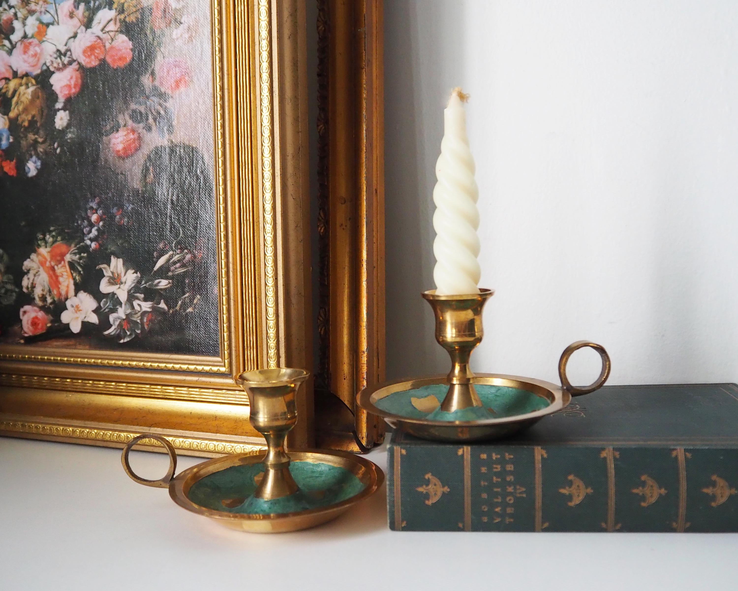 Set of Two Vintage Chamber Candlestick Holders | Chamber