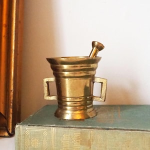 Vintage Messingmörser und Pistill | Vintage Messing Mörser | Kleiner Messing Mörser