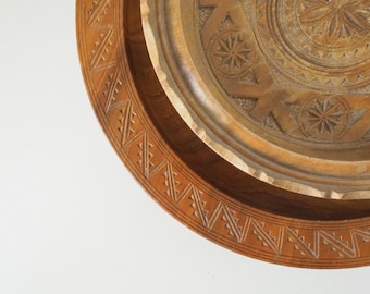 Vintage wooden bowls | Hand carved wooden plates | Ornamented wooden bowls | Handmade vintage wood bowls | Vintage wood bowls