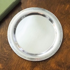 Vintage alpacca silver tray | Alpacca silver platter | Vintage serving tray | Engraved silver tray | Made in Finland