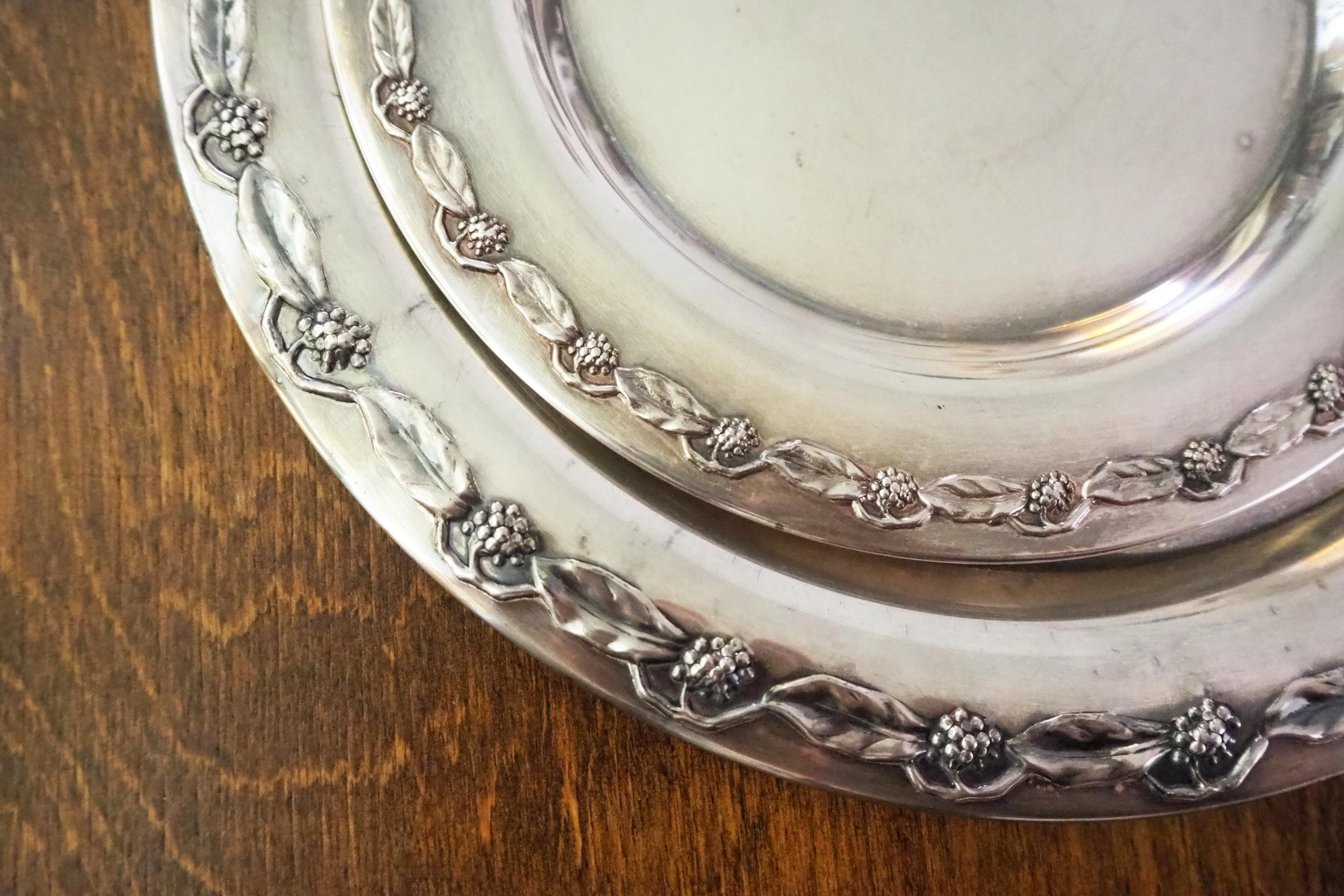 Set of Two Vintage Alpacca Silver Plates | Alpacca Silver Platters ...