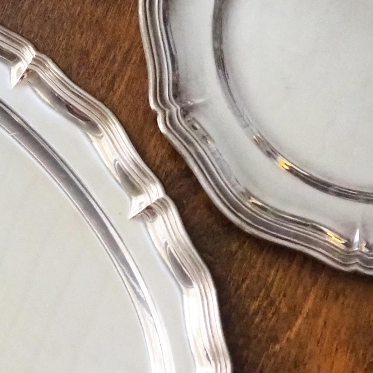 Vintage Silver Trays - Set of Two