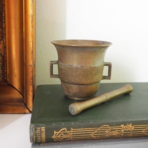 Vintage Mörser und Stößel aus Messing | Kleiner Mörser aus Messing | Kleiner Vintage Mörser mit Stößel