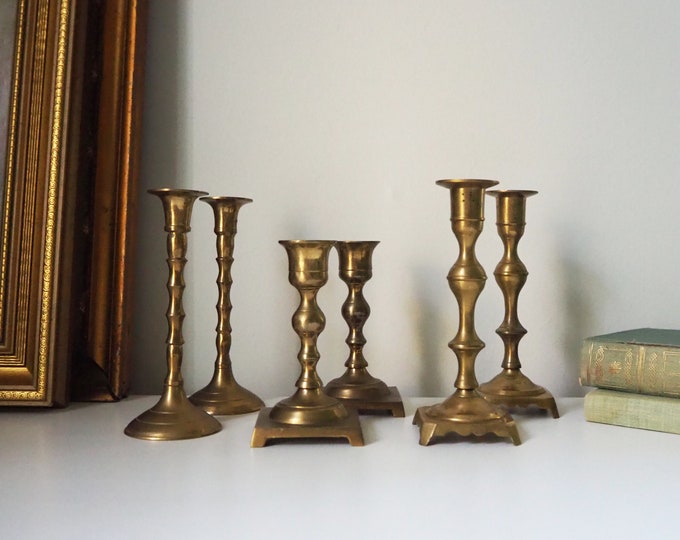 Vintage Brass Candlestick Holder Sets Vintage Brass Candlestick Holders