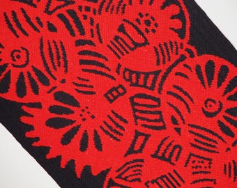 Vintage wall hanging | Red and black wall hanging | Geometric wall hanging | Scandinavian wall hanging | Handmade wall tapestry