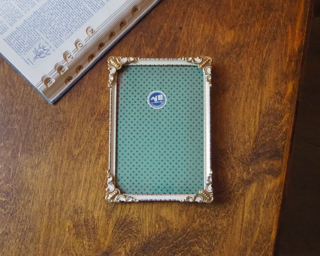 Vintage Brass Photo Frame 12x17 Cm Brass and White Photo Frame Brass