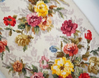 Vintage Wandbehang | Floraler Wandteppich | Vintage Blumenteppich | Floraler Wandbehang | Retro Wandbehang | Vintage Teppich