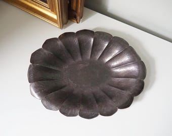 Cuenco vintage plateado / Frutero plateado / Cuenco vintage para servir / Cuenco festoneado plateado / Frutero vintage