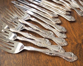 Vintage flatware set for six | Vintage silver plated forks, knives and spoons | Small forks, knives and spoons | Small cutlery set