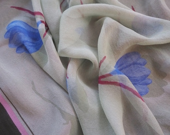 Vintage silk scarf | Vintage Marja Kurki scarf | Marja Kurki silk scarf | Small vintage silk scarf