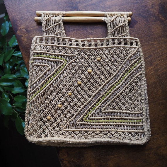 Vintage macrame bag | Macrame bag | Macrame woven… - image 5