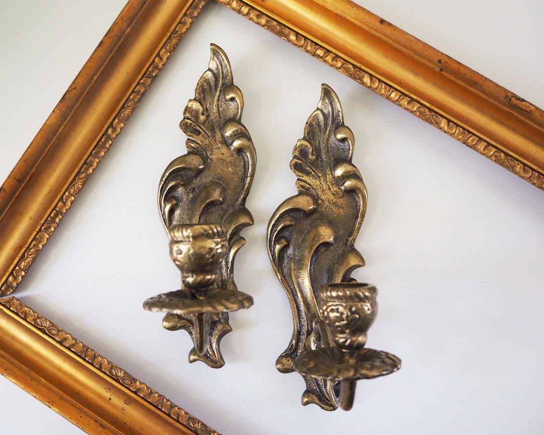 Pair of Vintage Candle Sconces Vintage Wall Sconces Vintage Candle