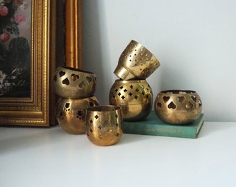 Vintage tealight holder sets | Brass candleholders | Vintage brass tealight holders | Brass tealight holders | Candleholder sets