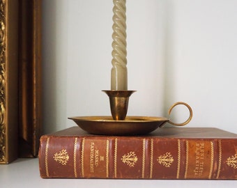 Vintage candlestick holder | Brass candlestick holder | Vintage brass candle holder | Vintage chamber style candle holder