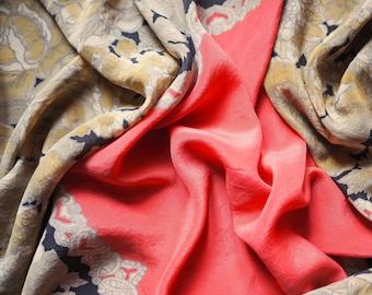 Vintage silk scarf | Floral silk scarf | Large vintage silk scarf | Square silk scarf