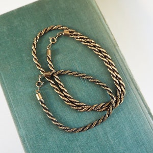Vintage twist rope necklace and bracelet | Silver tone necklace and bracelet set | Rope chain necklace | Twist rope necklace | Matching set