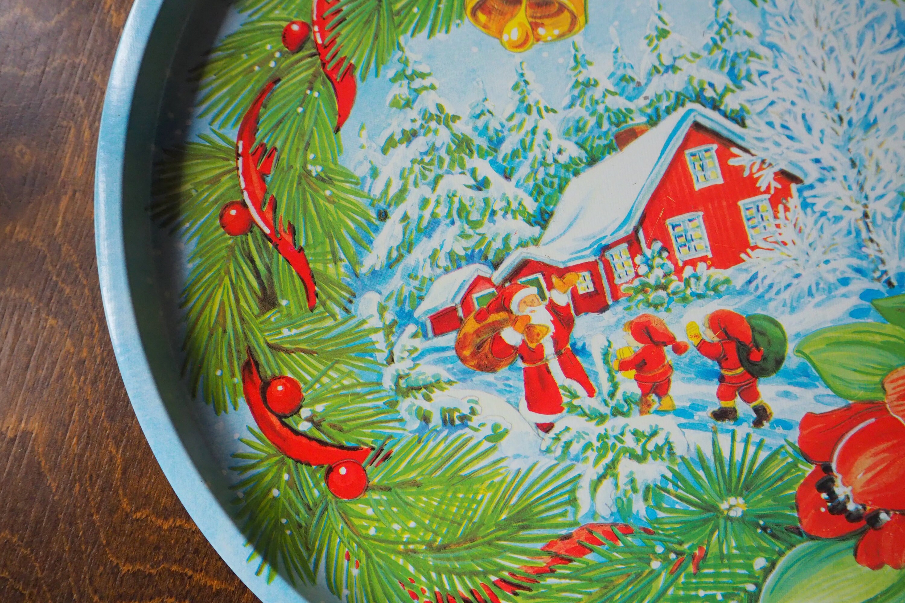 Vintage Christmas Tray | Vintage Tin Tray | Vintage Santa