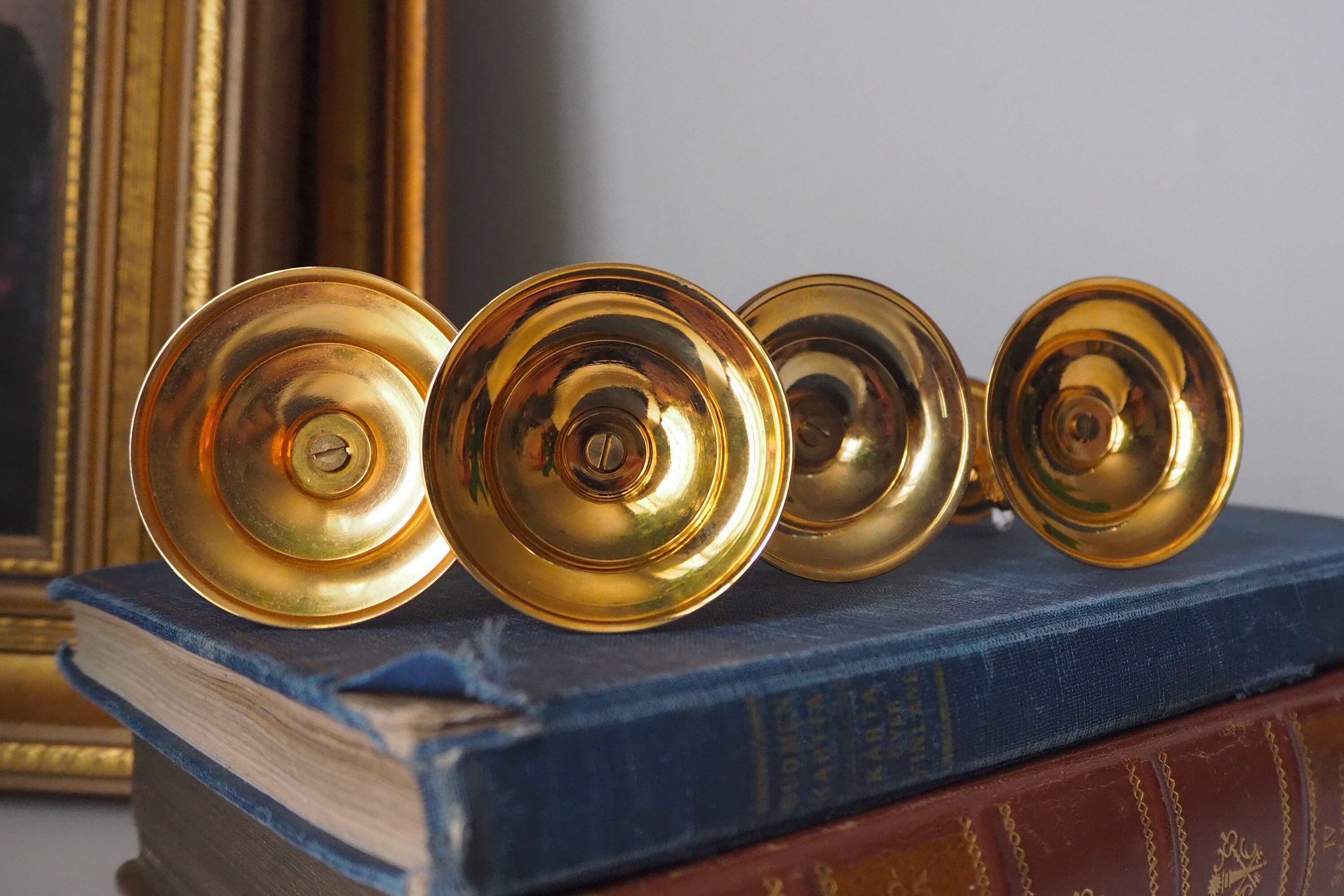 Set of Four Vintage Candlestick Holders Gold Plated Crystal - Etsy