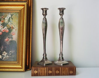 Vintage candlestick holder | Tall candlestick holder | Silver plated candlestick holder | Vintage candlestick holders