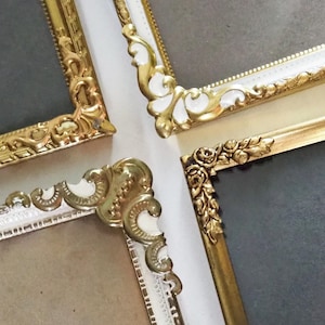 Set of four vintage photo frames | Set of four mismatched vintage frames | Vintage brass picture frames | Vintage brass frame set