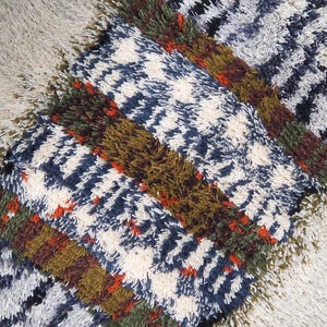 Vintage Rya wall hanging | Scandinavian Rya rug | Wool vintage wall hanging | Vintage wool Rya rug | Traditional Scandinavian wall hanging