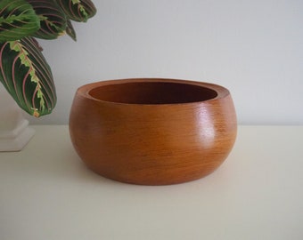 Vintage Holzschale | Große Teak-Fruchtschale | Große Vintage TeakSchale | Große Holzschale