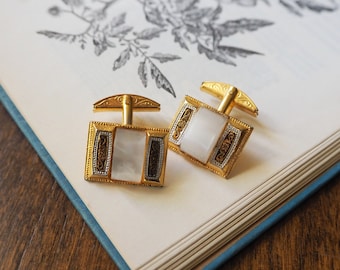 Vintage Damascene cuff links | Vintage cuff links | Damascene cuff links | Gold plated cufflinks