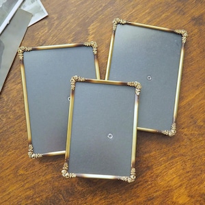 Set of three vintage brass photo frames | Brass photo frames | Vintage brass picture frames | Matching vintage frames