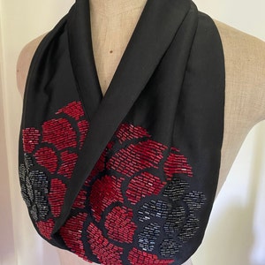 Vintage hand beaded scarf