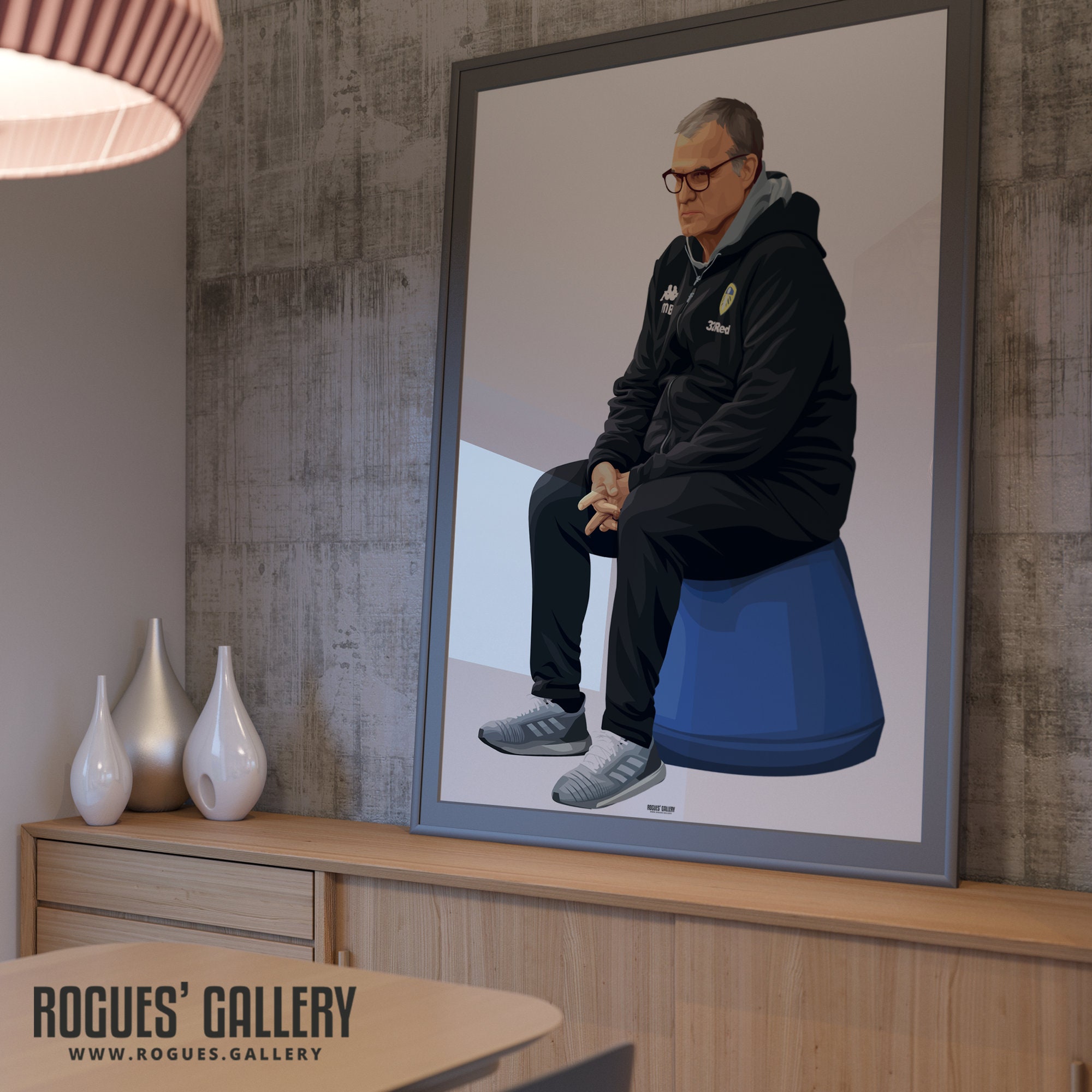 The Thinker Bielsa & His Blue Bucket Portrait A3 Print Etsy