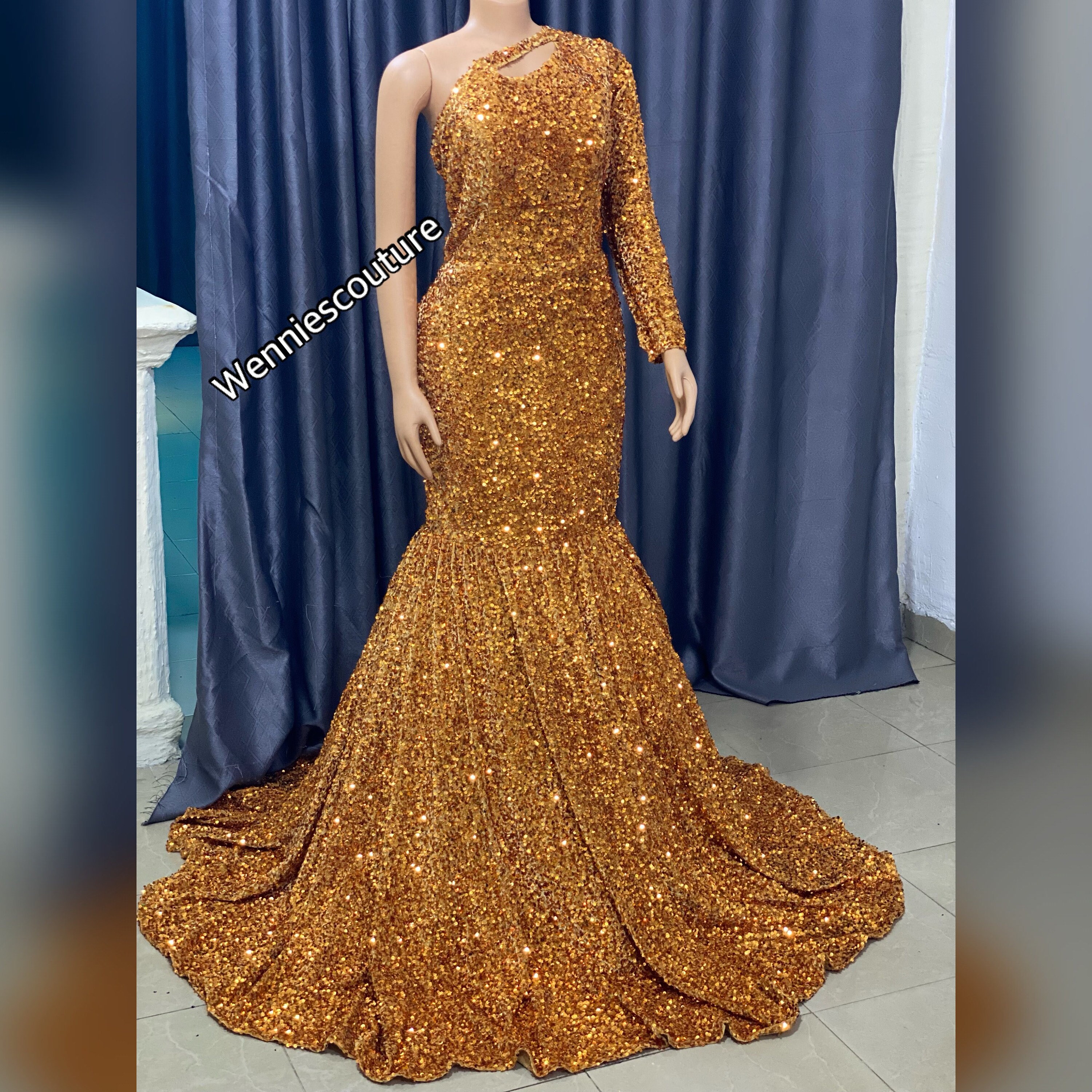 gold sequin prom dress