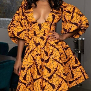African midi dress, Ankara print dress , Women&#39;s fashion,  Ankara print, African attire, African  clothing