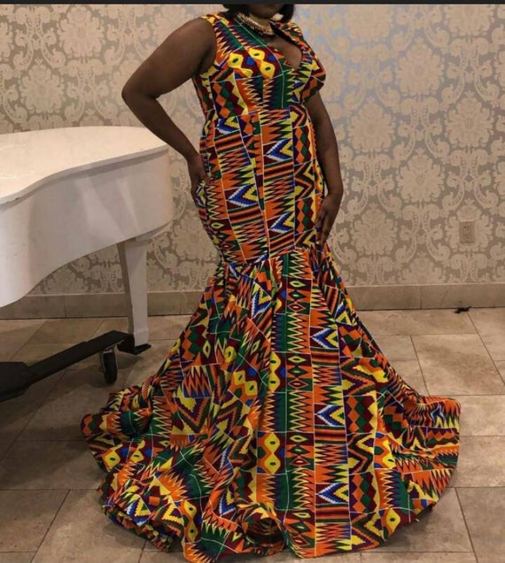 Kente Party Gown African Fashion Dress for Women African - Etsy