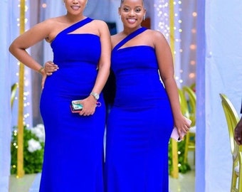Royal blue reception dresses long evening dresses bridesmaid gown wedding dresses women fashion gown blue stretchy dress long gown