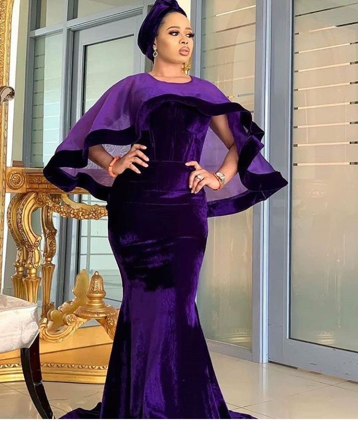 purple long gown