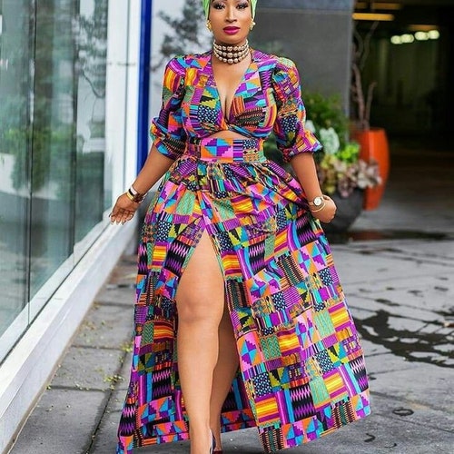 Kente Dresses African Women Clothing Women Fashion Dress - Etsy