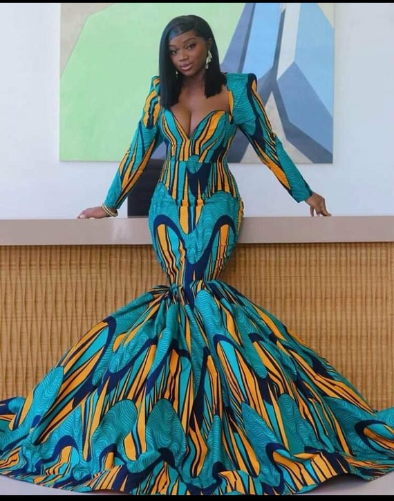 Vestidos largos de baile, vestido de fiesta elegante, vestidos de mujer  africana, vestido largo de Ankara, vestido de moda africano, vestido  estampado africano, vestido de fiesta -  España