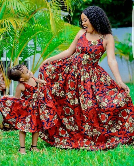 African Mother and Daughter Dress , African Women Clothing