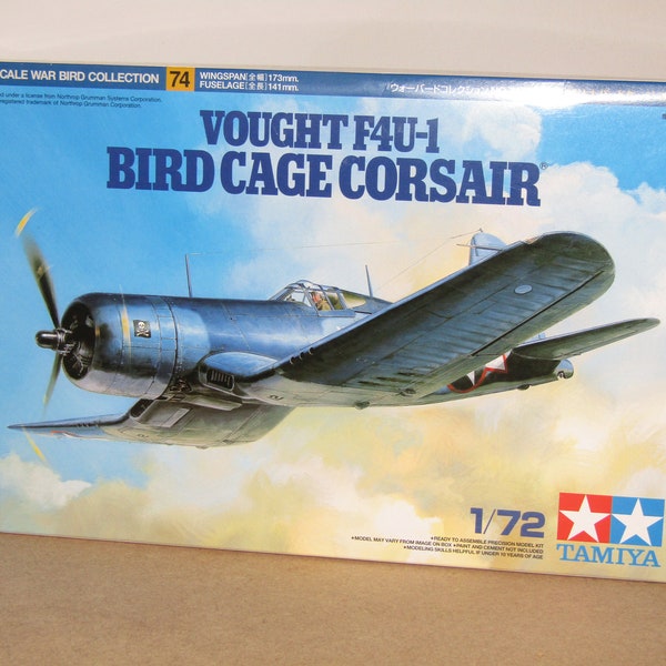 Tamiya 1/72 Scale Vought F4U-1 Bird Cage Corsair Model Kit - 60774