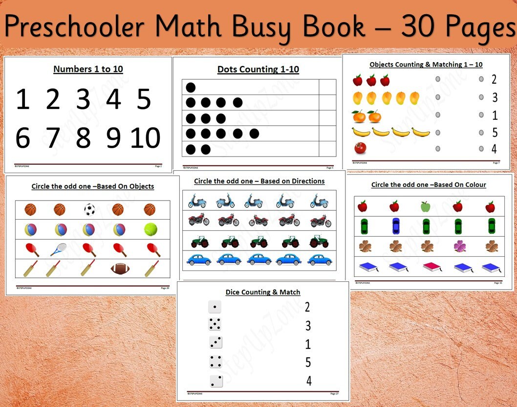 preschoolers maths worksheet math binder binder activity etsy australia