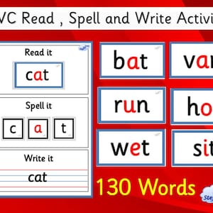 CVC Words |Short Vowels |Three letter words |Blending Words |cvc blending|cvc Segmenting|cvc Word Cards|cvc Printable