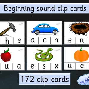 Beginning Sound Clip Cards|Letter Sound|Beginning Sounds Activity
