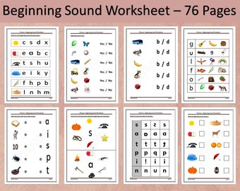 Phonics Workbook Beginning Letter Sound Worksheet Activity Book  Phonics Worksheet Preschool Printable Preschool curriculum