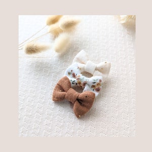 Set of 3 double gauze bow barrettes/Baby barrettes/Liberty barrettes/Liberty bow/Baby bow/Girl bow/Hair barrettes/Bohemian barrette