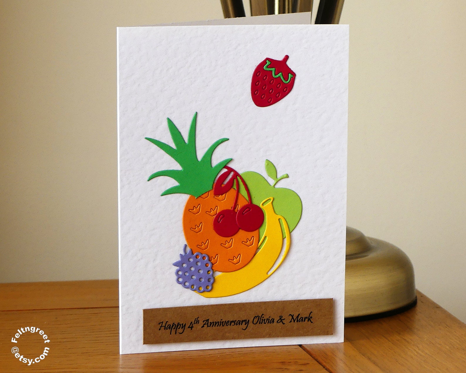 4th Anniversary Card Fruit Anniversary Card Personalised Etsy