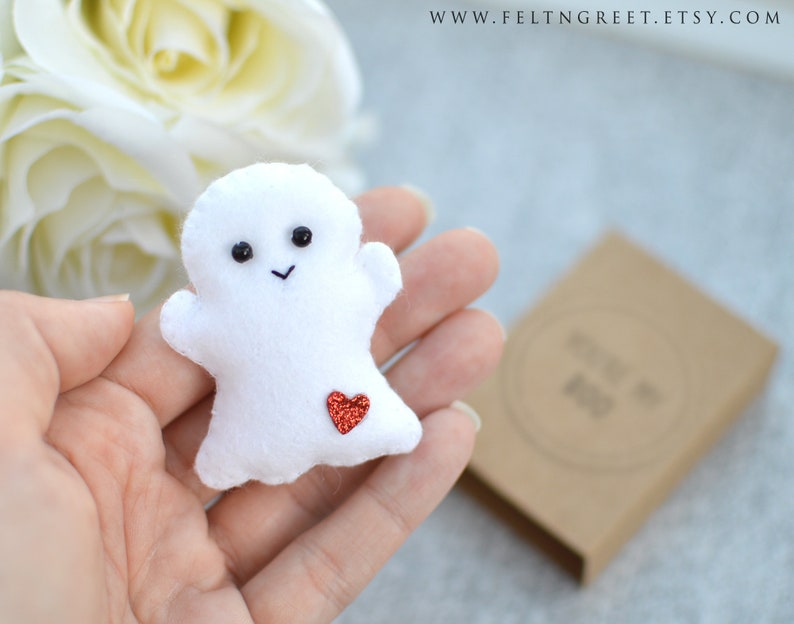 Cute Ghost Gift Matchbox Gift Felt Ghost Love Gift Etsy